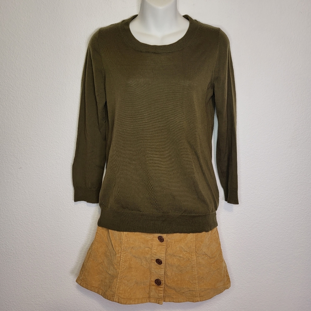 J. Crew Olive Green Crewneck Sweater